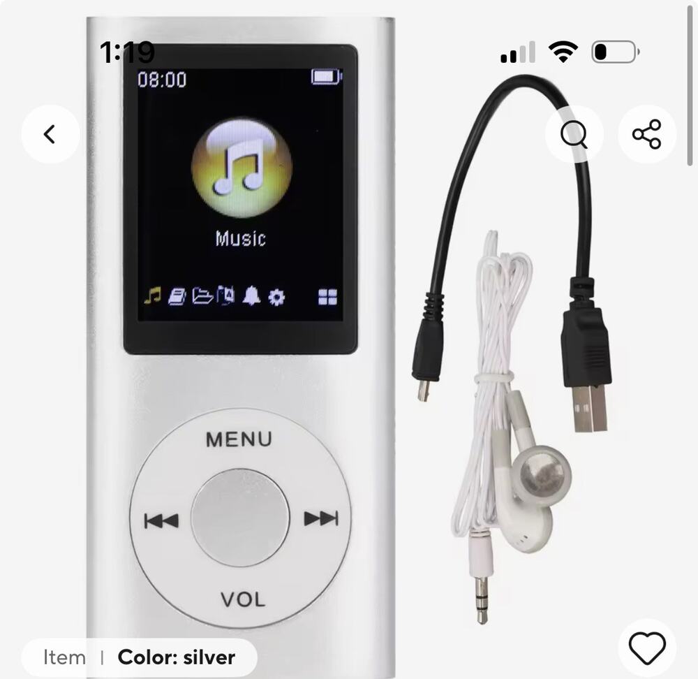 MP4 Player, Portable Lossless MP3 MP4 Player Support Memory Cards Slim headphone